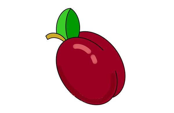 口味甘甜的李子简笔画步骤