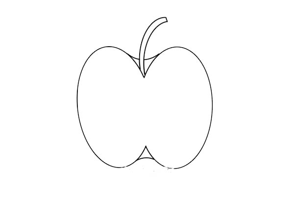 切开的苹果简笔画步骤
