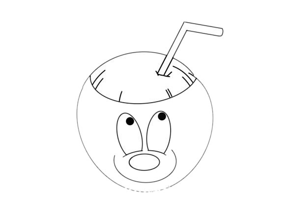 卡通的椰子简笔画