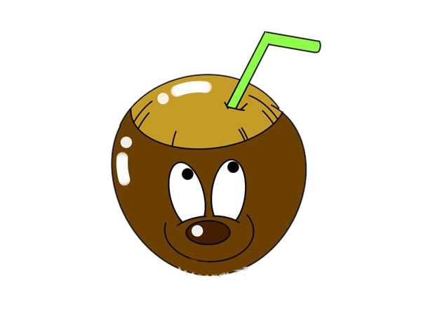 卡通的椰子简笔画