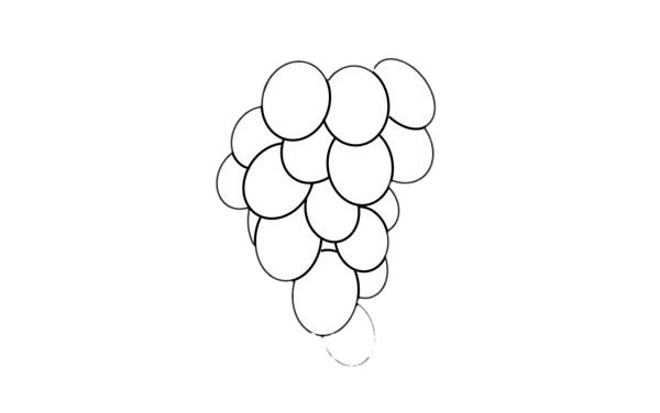 一串葡萄简笔画带涂色