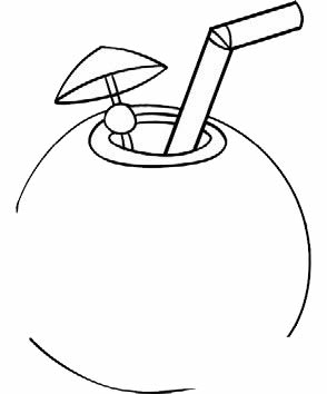 简单的卡通椰子简笔画