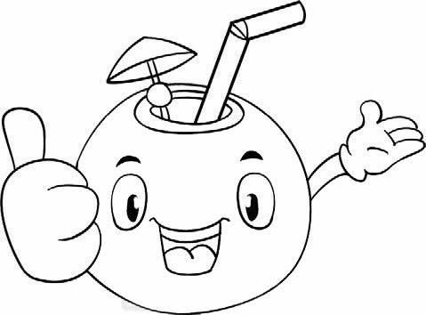 简单的卡通椰子简笔画