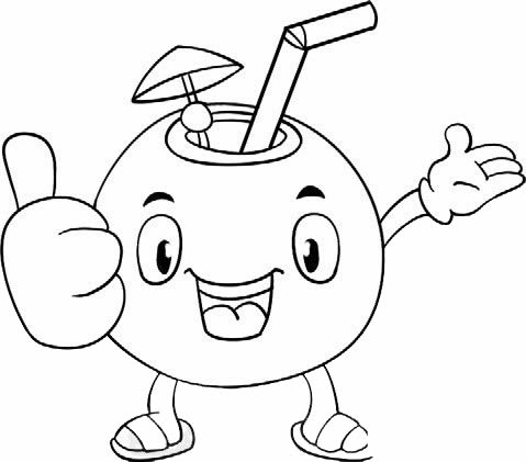 简单的卡通椰子简笔画