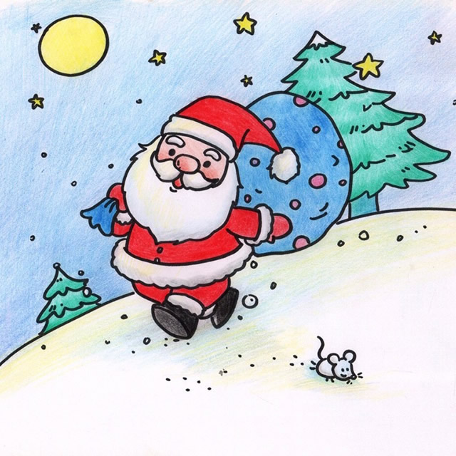 一组关于圣诞节的简笔画大全