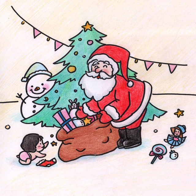 一组关于圣诞节的简笔画大全