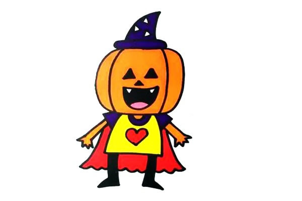 万圣节南瓜怪人简笔画教程