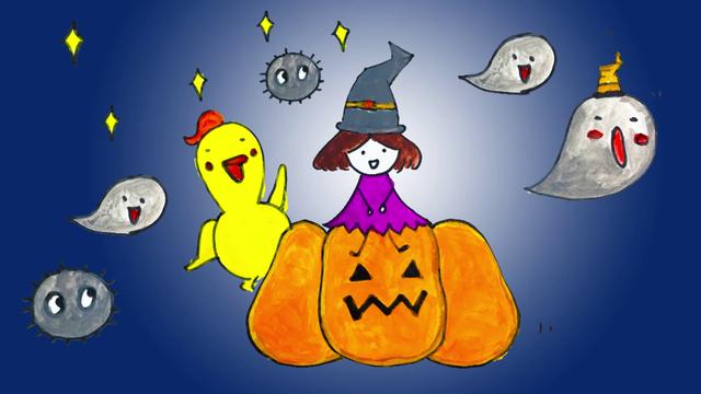 坐在南瓜上的女巫简笔画