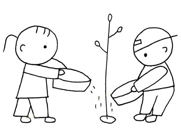 5款简单的植树节简笔画大全