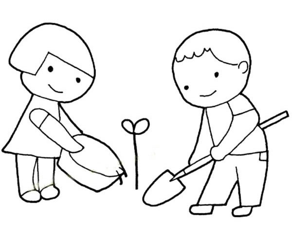 5款简单的植树节简笔画大全