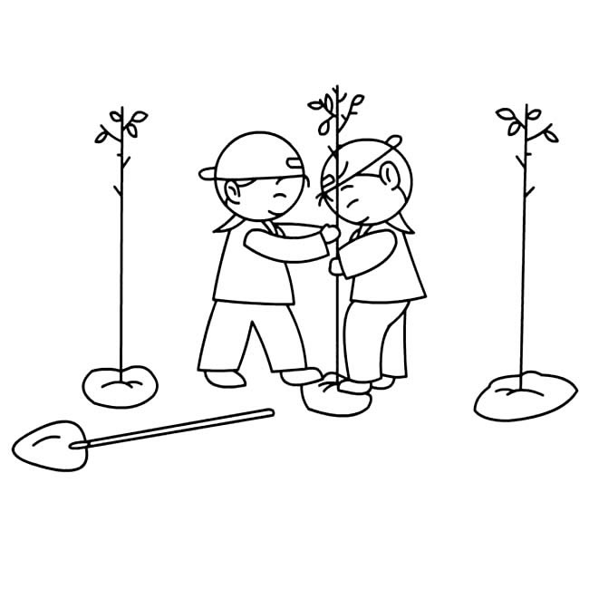 简单的植树节简笔画怎么画
