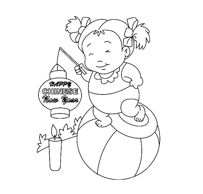 挑灯笼的小朋友过新年简笔画 挑灯笼的小朋友过新年简笔画