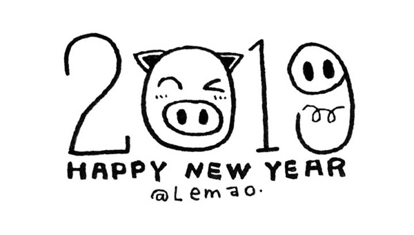 9张有创意的猪年简笔画