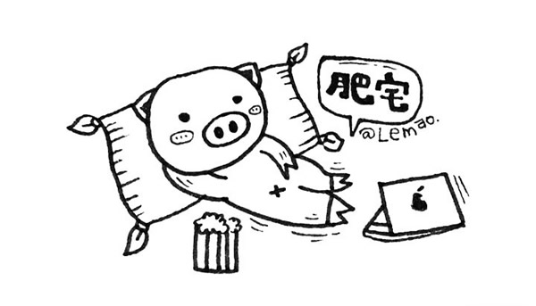 9张有创意的猪年简笔画