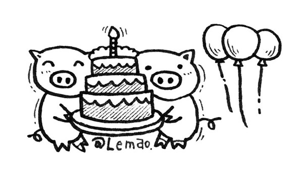 9张有创意的猪年简笔画