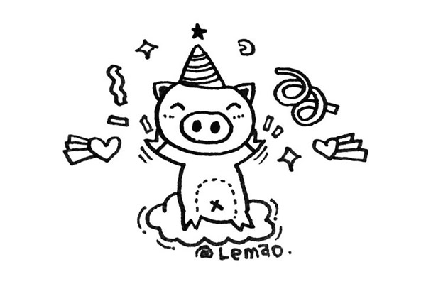 9张有创意的猪年简笔画