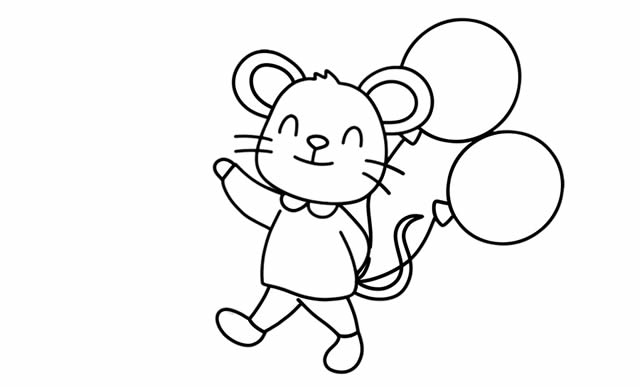 鼠年你好简笔画步骤 鼠年你好简笔画步骤