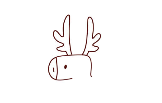 麋鹿车送圣诞礼物简笔画