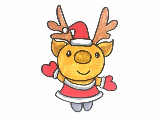 圣诞驯鹿简笔画步骤 圣诞驯鹿简笔画步骤