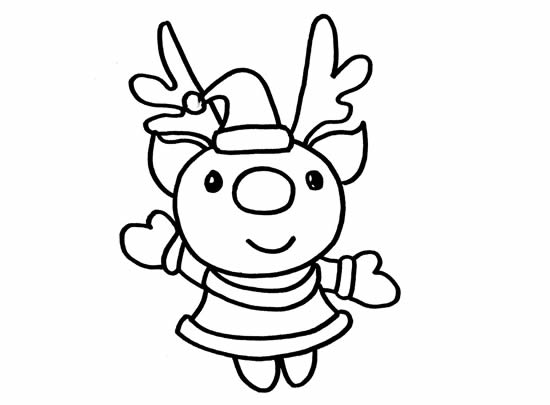 圣诞驯鹿简笔画步骤 圣诞驯鹿简笔画步骤