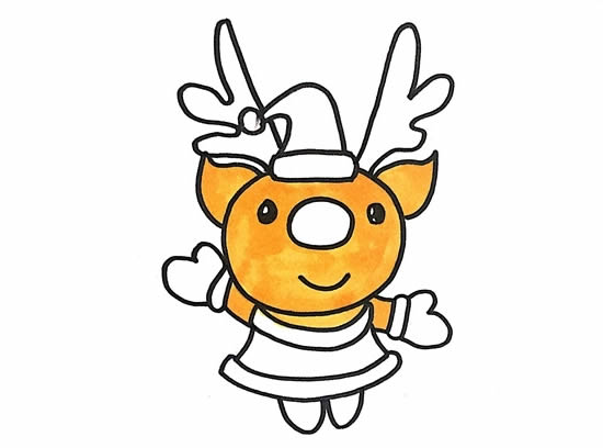 圣诞驯鹿简笔画步骤 圣诞驯鹿简笔画步骤