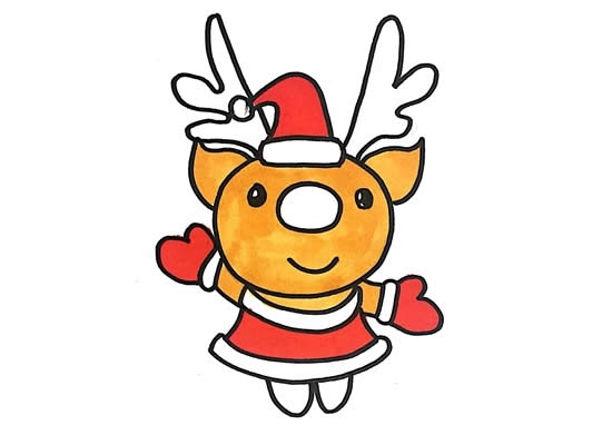 圣诞驯鹿简笔画步骤 圣诞驯鹿简笔画步骤