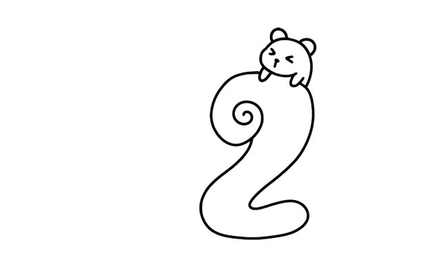 鼠年艺术字简笔画