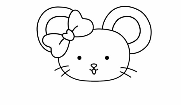 迎新年提着灯笼的老鼠简笔画