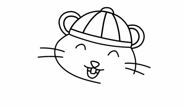 新年好鼠年祝福简笔画