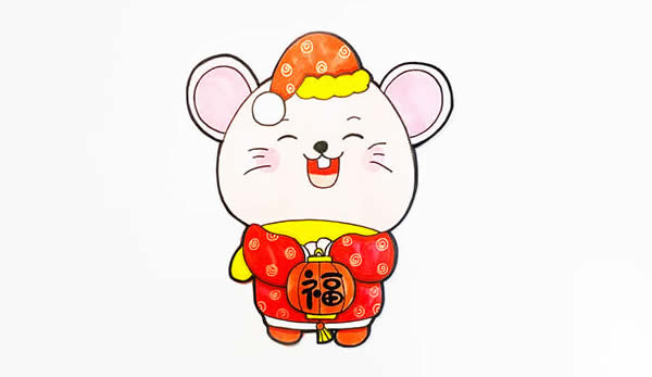 鼠年送福简笔画画法步骤 鼠年送福简笔画画法步骤