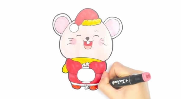 鼠年送福简笔画画法步骤 鼠年送福简笔画画法步骤