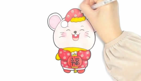 鼠年送福简笔画画法步骤 鼠年送福简笔画画法步骤