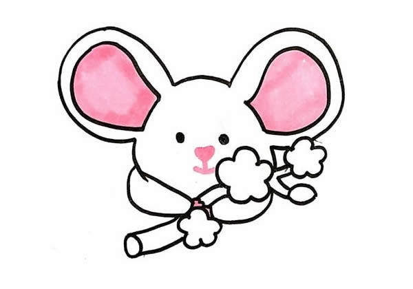 老鼠和梅花简笔画步骤