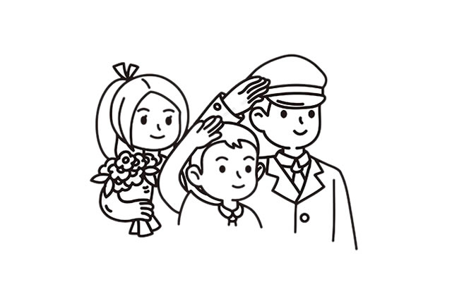 国庆节敬礼的简笔画步骤