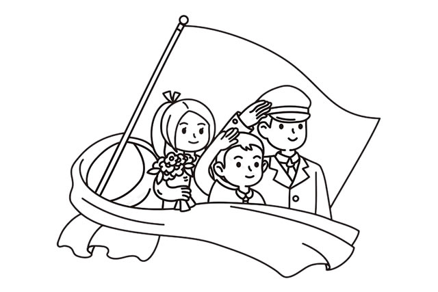 国庆节敬礼的简笔画步骤