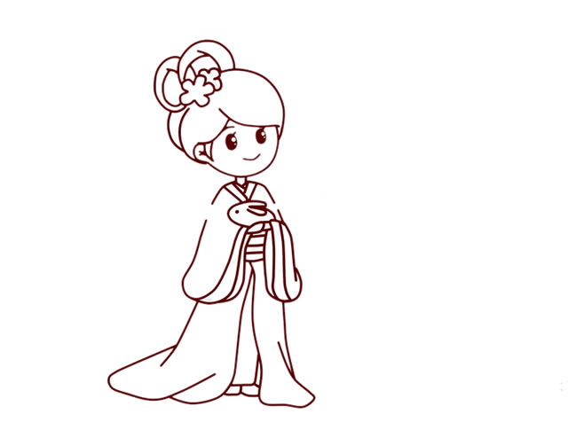 中秋节美丽的嫦娥简笔画