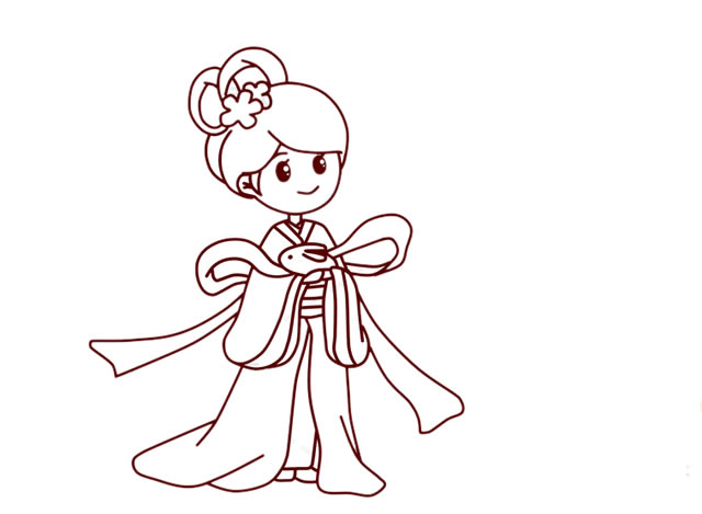 中秋节美丽的嫦娥简笔画