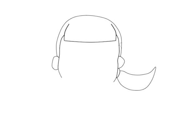 中秋节吃月饼的小女孩简笔画