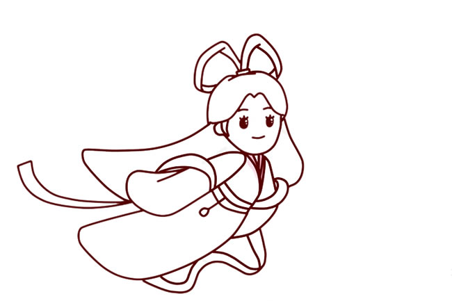 漂亮的嫦娥奔月简笔画 漂亮的嫦娥奔月简笔画