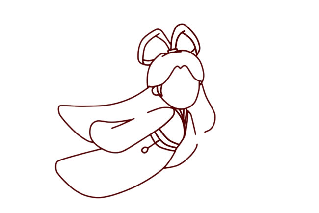 漂亮的嫦娥奔月简笔画 漂亮的嫦娥奔月简笔画