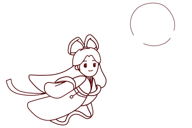 漂亮的嫦娥奔月简笔画 漂亮的嫦娥奔月简笔画