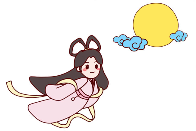 漂亮的嫦娥奔月简笔画 漂亮的嫦娥奔月简笔画