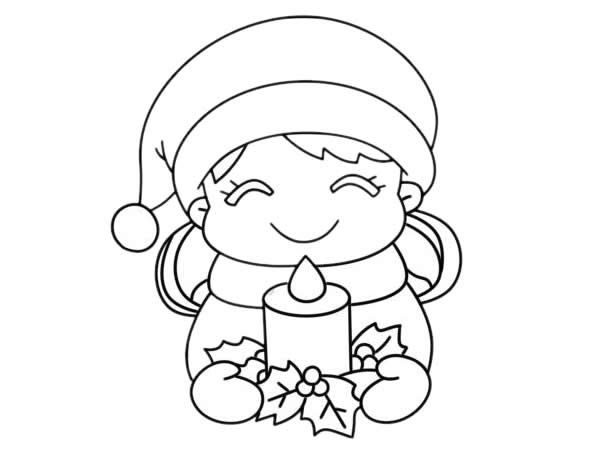 圣诞节小女孩送祝福简笔画 圣诞节小女孩送祝福简笔画