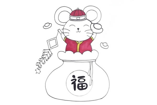 鼠年简笔画步骤 鼠年简笔画步骤