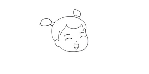 春节小女孩打锣鼓简笔画