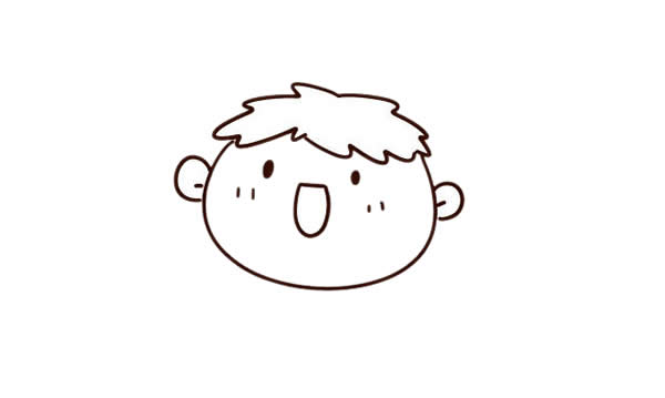 小男孩元旦快乐简笔画