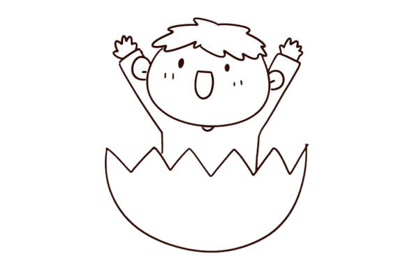 小男孩元旦快乐简笔画