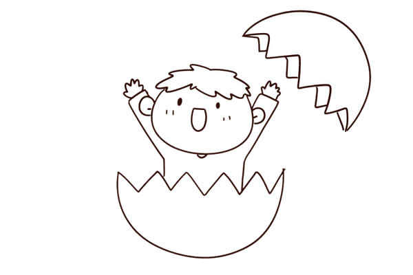 小男孩元旦快乐简笔画