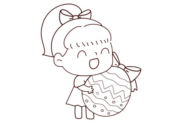 送礼物的小女孩元旦简笔画 送礼物的小女孩元旦简笔画