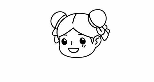 春节贴福字的福娃简笔画